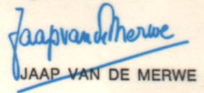 Handtekenenig Jaap van de Merwe