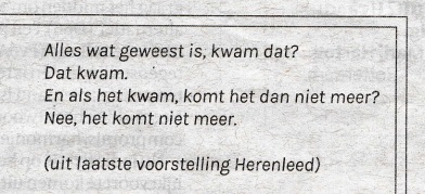 rouwadvertentie met tekst Herenleed