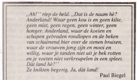 rouwadvertentie met tekst van Paul Biegel