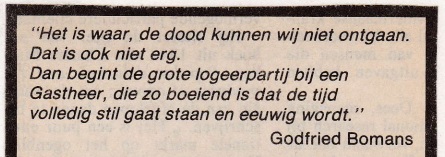 rouwadvertentie met tekst Godfried Bomans