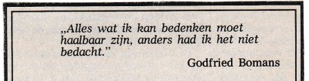 rouwadvertentie met tekst Godfried Bomans