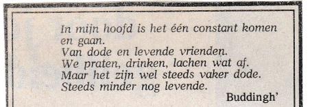 rouwadvertentie met werk C. Buddingh'