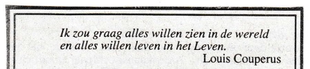 rouwadvertentie met tekst Louis Couperus