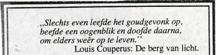 rouwadvertentie met tekst Louis Couperus