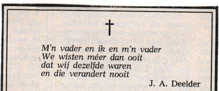 rouwadvertentie met tekst Jules Deelder