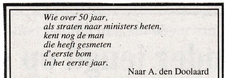 rouwadvertentie met tekst (naar) A. den Doolaard