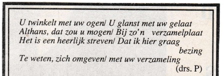 rouwadvertentie met tekst Drs. P