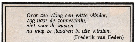 rouwadvertentie met tekst Frederik van Eeden