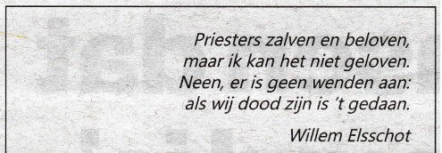 rouwadvertentie met tekst Willem Elsschot