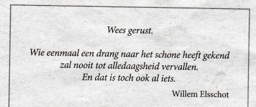 rouwadvertentie met tekst Willem Elsschot