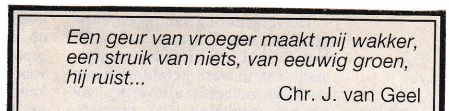 rouwadvertentie met tekst Chr. J. van Geel