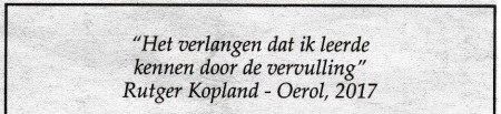 rouwadvertentie met tekst Rutger Kopland