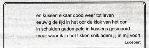 rouwadvertentie met tekst Lucebert