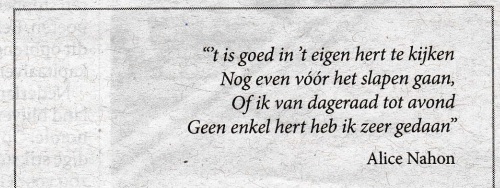 rouwadvertentie met tekst Alice Nahon