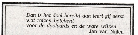 rouwadvertentie met tekst Jan van Nijlen