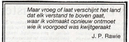 rouwadvertentie met tekst Jean Pierre Rawie