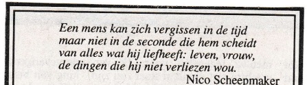 rouwadvertentie met tekst Nico Scheepmaker