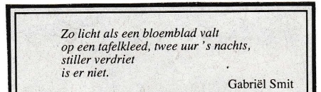 rouwadvertentie met tekst Gabriël smit