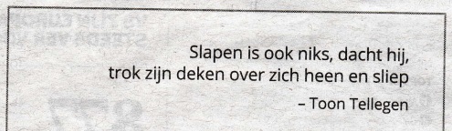 rouwadvertentie met tekst Toon Tellegen