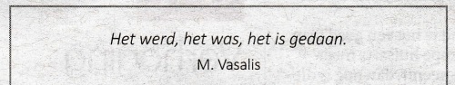 rouwadvertentie met tekst Vasalis