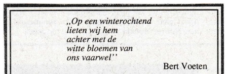 rouwadvertentie met tekst Bert Voeten